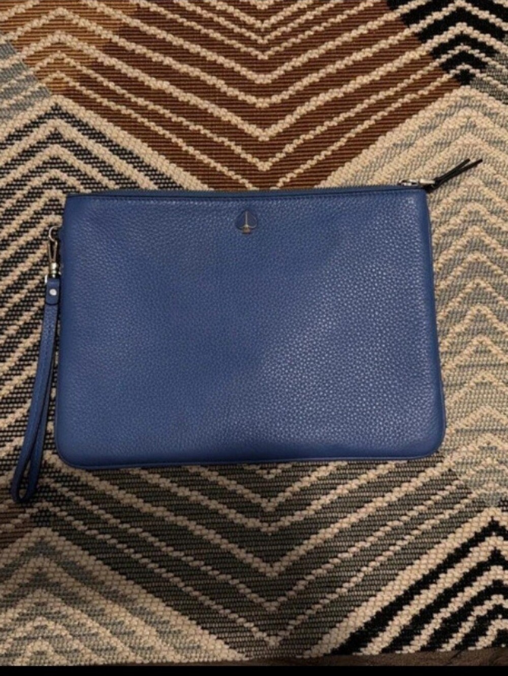 Kate Spade Blue Leather Wristlet Pouch